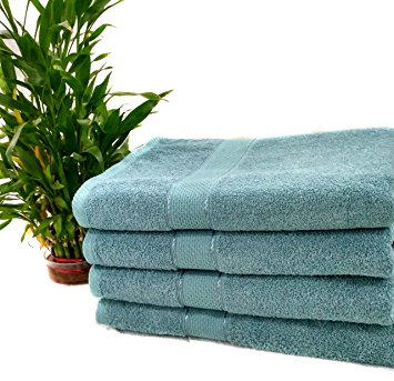 Premium Bamboo Cotton Bath Towels - Natural, Ultra Absorbent and Eco-Friendly 30" X 52" (Available in different sizes - Click 'Ariv Collection' above) (Sea Green)