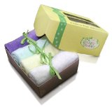 Bamboo Baby Washcloths 8 Pack Soft Cloth Wipes New Baby Shower Registry Gifts Yellow Gift Box