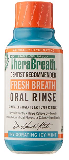 TheraBreath Fresh Breath Dentist Formulated Oral Rinse - Icy Mint Flavor, 3 Ounce