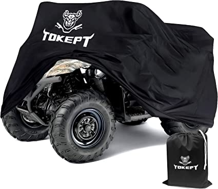 Tokept 190T Black Quad Bike ATV ATC Rain Waterproof Cover 82'' (Black, XL)