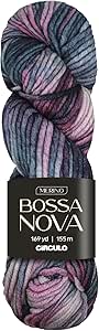 Circulo Bossa Nova Yarn, 100% Superwash Merino Wool - Premium, Soft, Durable - Worsted Weight, 169 Yards - Color: 9887 - Thistle