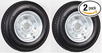 eCustomRim 2-Pk Eco Trailer Tire & Rim ST175/80D13 13" Load C 5 Lug Galvanized Spoke 58850