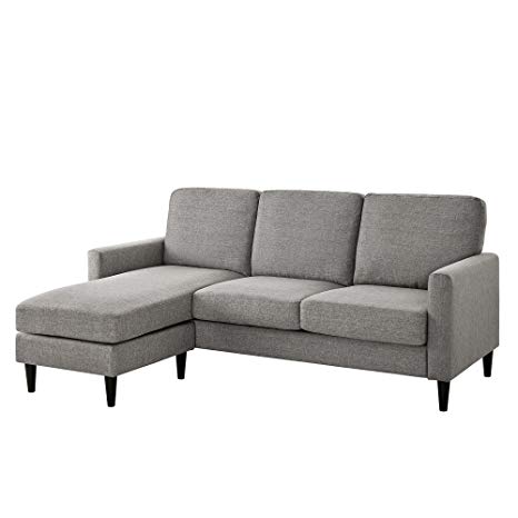 Dorel Living Kaci Sectional Upholster, Gray