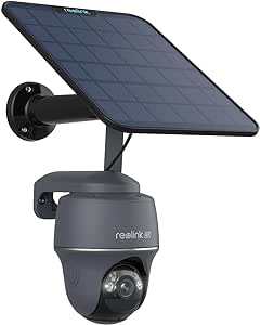 REOLINK 4G LTE Cellular Security Camera, 4K No WiFi Solar Powered Camera, Pan Tilt 360° Live View, Smart Detection, Color Night Vision, Local Storage, 32G SD Card Included, Go PT Ultra-G  Solar Panel