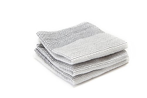 Full Circle Tidy Organic Dish Cloths, Set of 3, Grayscale