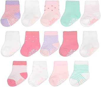 Fruit of the Loom Baby 14-Pack Grow & Fit Flex Zones Cotton Stretch Socks - Unisex, Girls, Boys