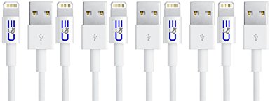 C&E Apple MFI Certified 8P Lightning to USB Cable 3.28-Feet for iPhone 6S/6SPlus, 6/6 Plus, 5/5S/5C, iPad Air Air2 mini mini2 mini3, iPad 4th gen, iPod touch 5th gen, and iPod nano 7th gen iPad with Retina Display - 5-Pack - Data Cable - Retail Packaging - White