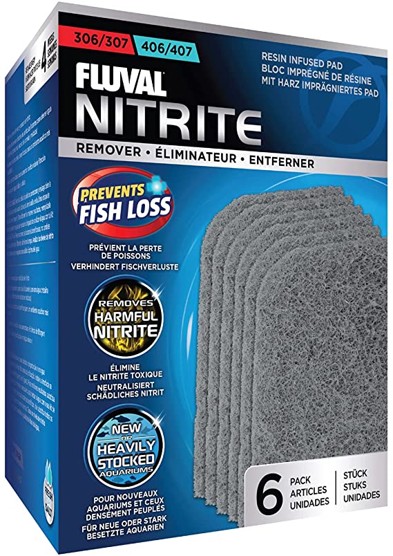 Fluval 307/407 Nitrite Remover Pad, Replacement Aquarium Canister Filter Media, 6-Pack