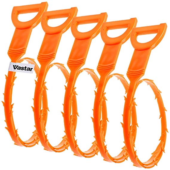 Vastar 5 Pack Drain Snake Hair Drain Clog Remover Cleaning Tool