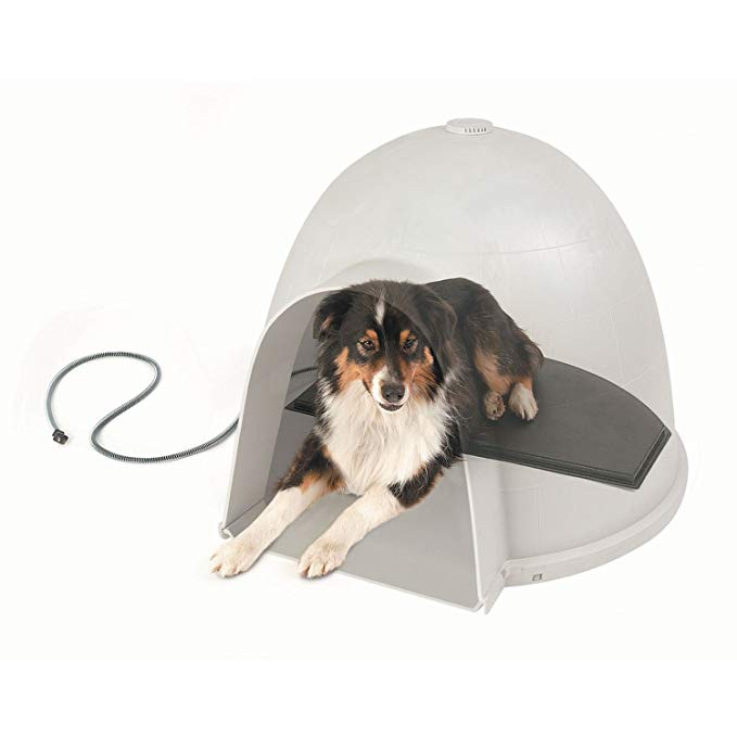 K&H Pet Products Lectro-Kennel Igloo Style Outdoor Heated Pad Black - MET Safety Listed