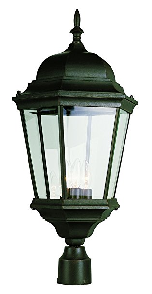 Trans Globe Lighting 51001 BK Outdoor Classical 26.75" Postmount Lantern, Black
