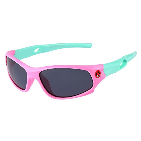Kids Sports Style Polarized Sunglasses Rubber Flexible Frame For Boys And Girls Age 3-10