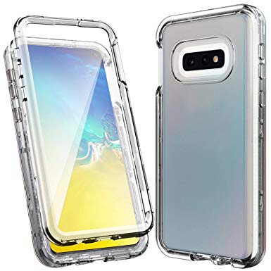 ACKETBOX Galaxy S10E Case,Heavy Duty Hybrid Impact Defender Transparent Design Shockproof Drop Protection Built-in Protective Film Full Body Protective Cover Case for Galaxy S10e(Clear)