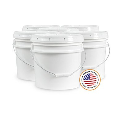 Food Grade 3.5 Gallon Bucket - 6 Pack With Lids