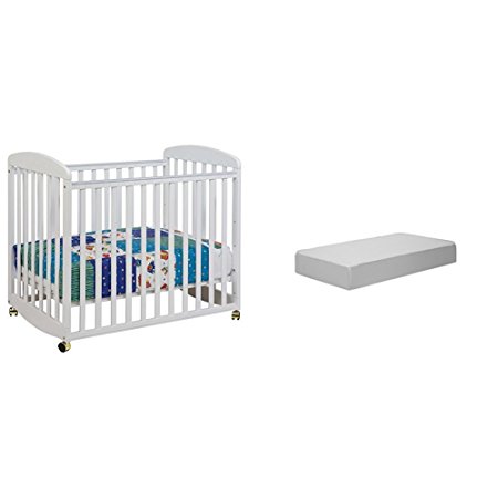 Alpha Mini Rocking Crib with Complete Mini Mattress with Hypoallergenic Waterproof Cover