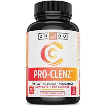 Pro-Clenz™ 7-Day Colon Cleanse Detox With Probiotics - Gentle, Fast-Acting Formula For Weight Loss, Regularity and Digestion - With Senna, Cascara Sagrada & Bacillus Coagulans - 30 Capsules