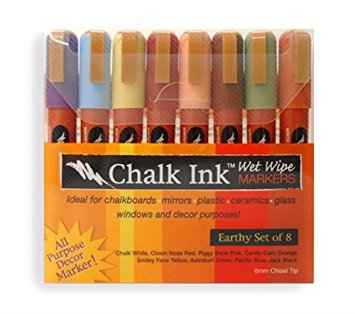 Chalk Ink 6mm Earthy Wet Wipe Markers, 8-Pack