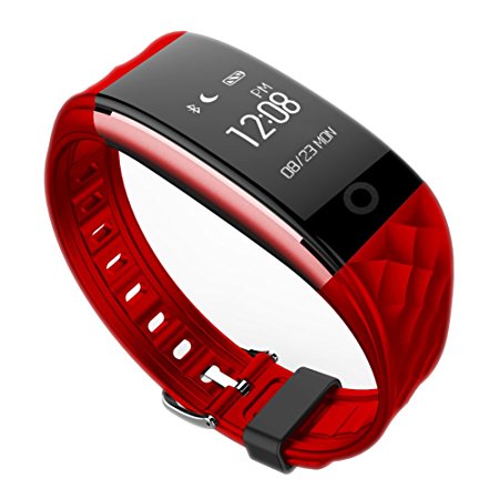ESDY Bluetooth Smart Watch IP67 Waterproof Smart Bracelet Heart Rate Monitor Sports Wristband Fitness Tracker Multi-Sport Mode Health Monitor Pedometer Call Message Reminder for IOS Android Phone (Red)