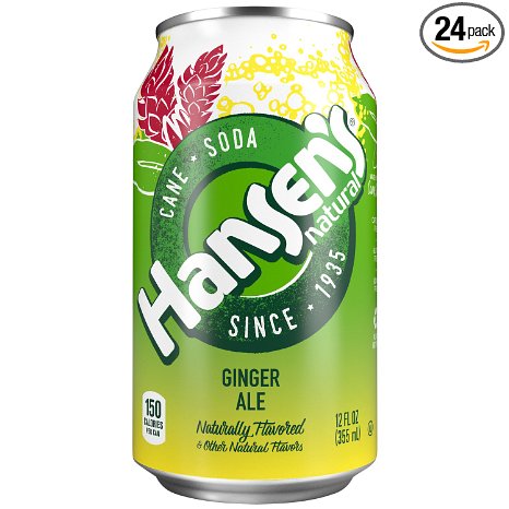 Hansen's Natural Cane Soda (Ginger Ale, 12 fl oz, Pack of 24)