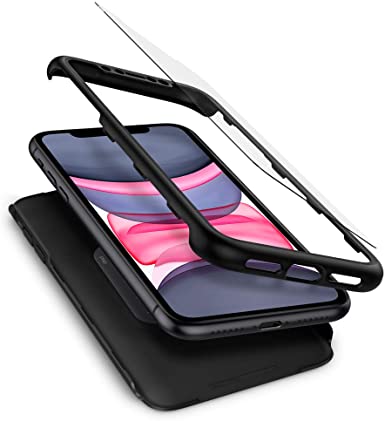 Spigen Thin Fit 360 Works with Apple iPhone 11 Case (2019) - BlackCase (Glass)