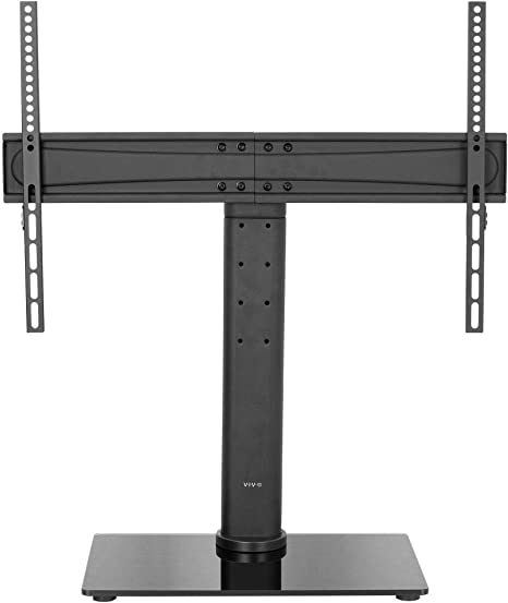 VIVO 32 to 55 inch LCD LED Flat Screen TV Mount Tabletop Desk Stand with Glass Base, Swivel, Height Adjustment, Max VESA 600x400mm (STAND-TV00L)