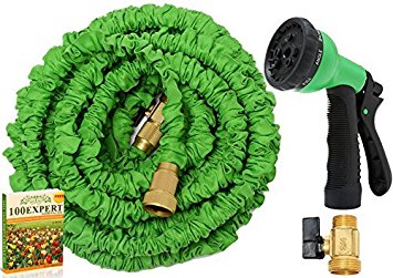 Expandable Water Hose No Kinking Flexible Lightweight Garden Nozzle with 7-Pattern Spray 50ft