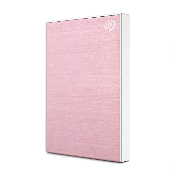 Seagate One Touch 2TB External HDD with Password Protection – Rose Gold, for Windows and Mac, with 3 yr Data Recovery Services, and 4 Months Adobe CC Photography (STKY2000405)