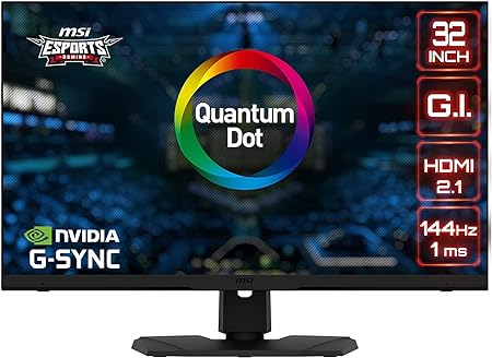 MSI Full UHD 4K Anti-Glare 1ms 3840 x 2160 144Hz Refresh Rate HDR Ready USB/DP/HDMI 31.5” Monitor (Optix MPG321UR QD)