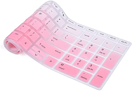 CaseBuy Keyboard Cover for HP ProBook 450 G6 15.6"/ ProBook 455 G6 15.6"/ Probook 650 G4 15.6"/ HP ProBook 470 G5 17.3" Laptop Anti Dust Waterproof Silicone Skin, Ombre Pink