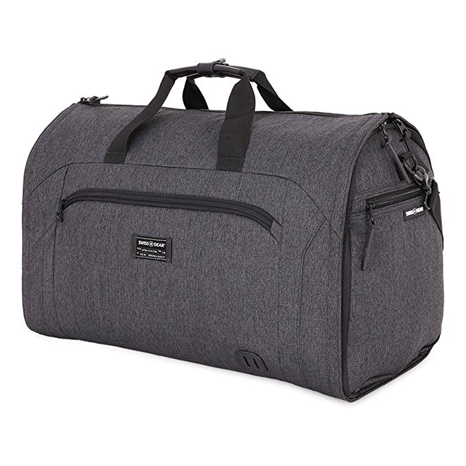 SWISSGEAR Full-Sized Folding Garment Duffel Bag Unwrinkled Clothes and suits | Carry-On Travel Luggage | Men's and Women's - Heather