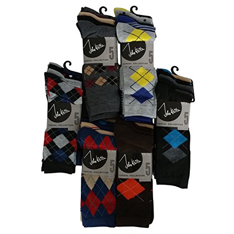 10 Pack - John Weitz Casual Collection: Mens Dress Socks. Size: 10-13