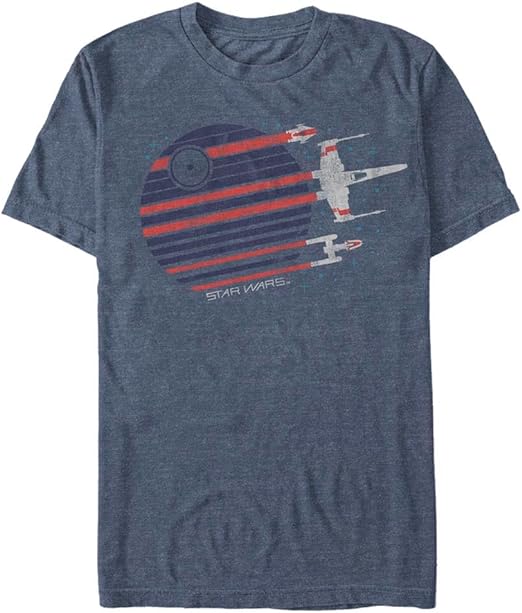 Star Wars Men's Rebel Flyby Graphic T-Shirt, NAVY HTR, xxx-large