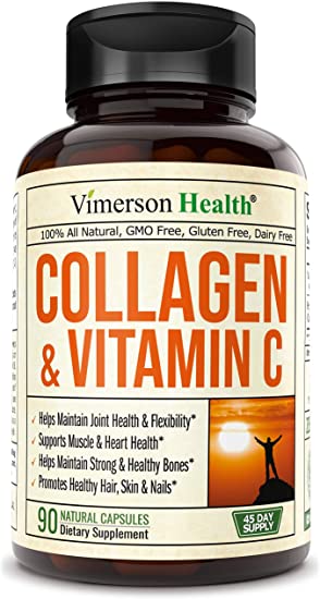Collagen Peptides and Vitamin C Supplement. Healthy Aging Formula. Supports Healthy Skin, Hair, Strong Joints, Bones, Nails. Hydrolyzed Protein for Women, Men. Strengthen Immune System. (90)