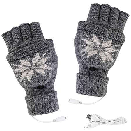 USB Hand Warmers Winter Warm Unisex Women Men USB Heated Gloves Mitten Half and Full Finger Warm Hand Gloves