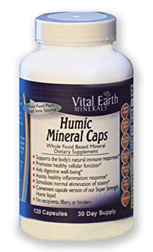 Vital Earth Minerals Humic Mineral Caps - 120 capsules - 30 Day Supply - Whole Food Plant Based Ionic Trace Minerals -Vegan Multimineral Supplement - Great for Travel!