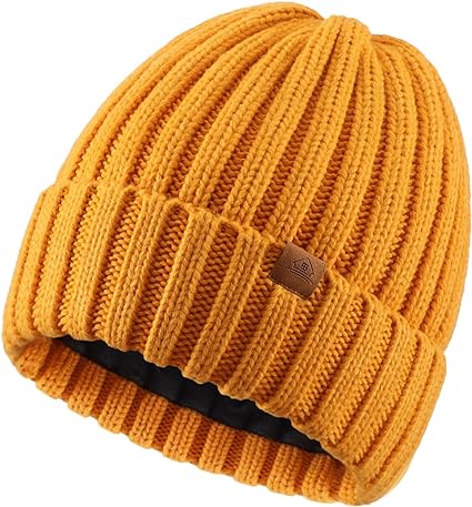 Home Prefer Mens Winter Hat Warm Stocking Beanie Women Knit Hats with Lining