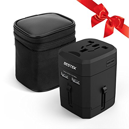 BESTEK Travel Adaptor Worldwide All in One Travel Adapter Charger AC Plug with Dual USB Ports