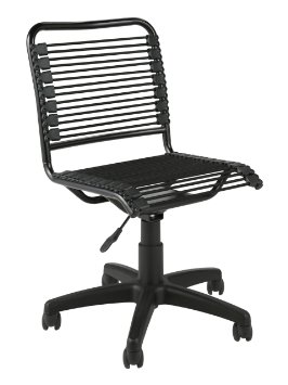 ITALMODERN Bungie Low Back Office Chair Black Bungies  Graphite Black Frame