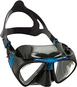 Adult Dive Mask with Inclined Lens, Lateral Visibility, and Silicone Skirt for Scuba Diving - Penta : Made in Italy