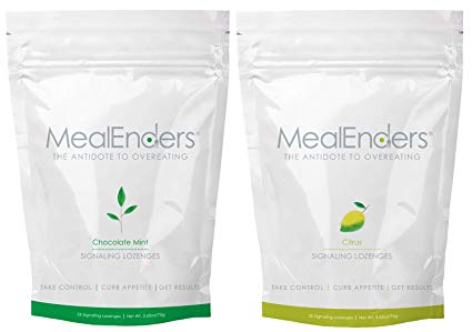 MealEnders Cravings Control Lozenges | Stop Overeating, Curb Cravings and Reduce Snacking | 25-Count Bag (2-Pack) (1x Choc.Mint 1x Citrus)