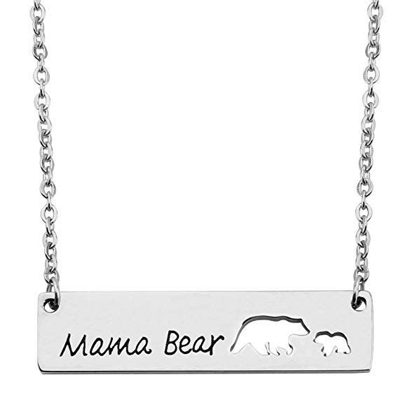 KUIYAI Sweet Family Mama and Baby Bear Necklace Bracelet Bangle Gift for Mothers