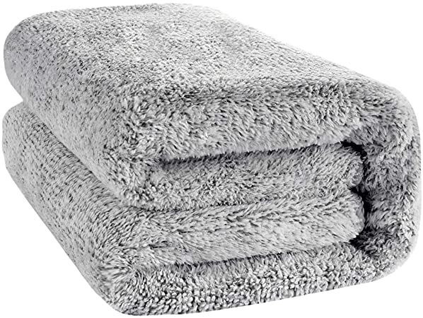 CYZB 59" x 27" Large Bamboo Bath Towel, Microfiber Bath Towel Soft Fast Drying Shower Towel, Super Absorbent & Quick-Dry Bath Shower Towel Washcloths (Gray) (Light Grey)