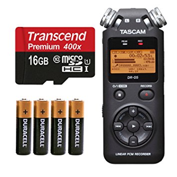 Tascam DR-05 (Version 2) Portable Handheld Digital Audio Recorder (Black) with Basic accessory bundle