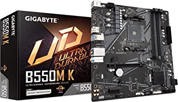 GIGABYTE B550M K (AM4/ AMD/ B550/ Micro-ATX/Dual M.2/ SATA 6Gb/s/USB 3.2 Gen 1/ Realtek GbE LAN/PCIe 4.0/ Motherboard)