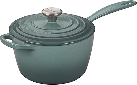 Le Creuset Enameled Cast Iron Signature Saucepan, 2.25 qt., Sea Salt