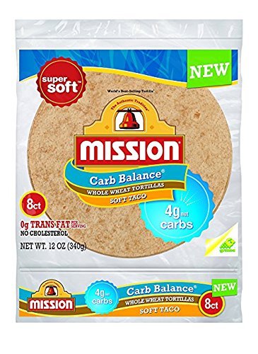 Mission Foods Carb Balance Whole Wheat Soft Taco, 8 ct - 0g Trans Fat per serving