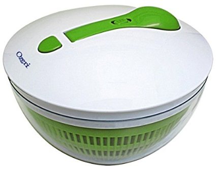 Ozeri SS1 Swiss Designed Freshspin Salad Spinner and Serving Bowl BPA-Free WhiteGreen