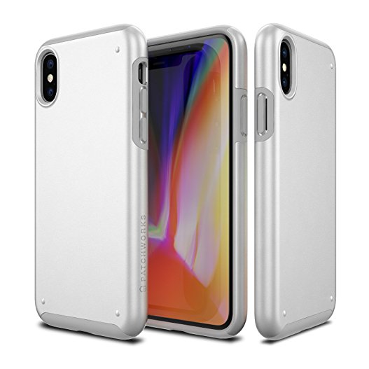 iPhone X Case, Patchworks [Chroma Series] Hybrid Soft Inner TPU Hard Matte Finish PC Back Cover Military Grade Drop Tested Dual Layer Case for iPhone X / 10 (2017) - White