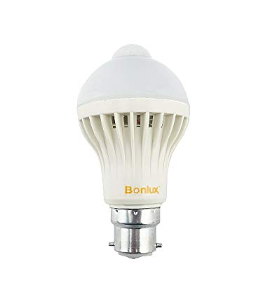 Bonlux 5W B22 BC PIR Infrared Motion Sensor LED Bulb Warm White 2800K A19 A60 GLS Bayonet LED Automatic Lighting Bulb 50W Halogen Replacment