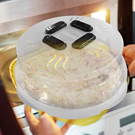 HZYICH Magnetic Microwave Plate Cover Splatter Guard with Steam Vents and Strong Magnets. Dishwasher Safe,1-Pack